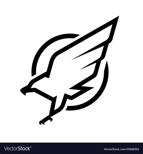 Eagle logo emblem monochrome logo Royalty Free Vector Image