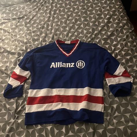 Blue hockey jersey - Depop