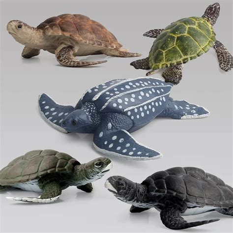 Wild Animal Small Aquarium Turtle Model Toy Sea Turtle Figurines Kids ...