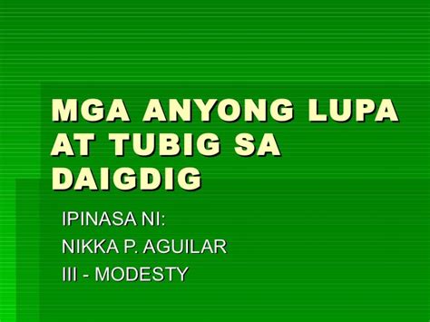 Mga Anyong Lupa at Tubig sa Daigdig