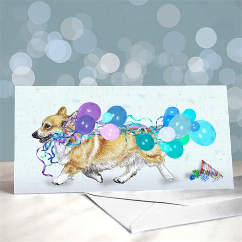 Single Luxury Long Corgi Birthday Card (PP) — Two Woofs