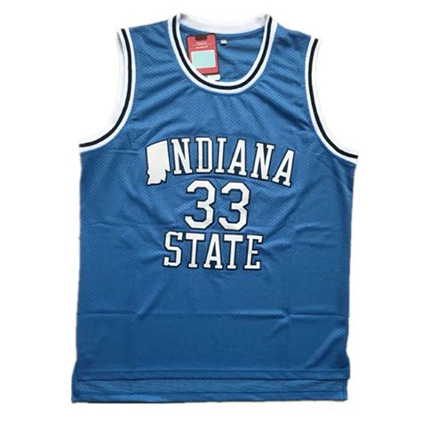 Quality Men`s Indiana State Sycamores Larry Bird #33 Blue Basketball ...