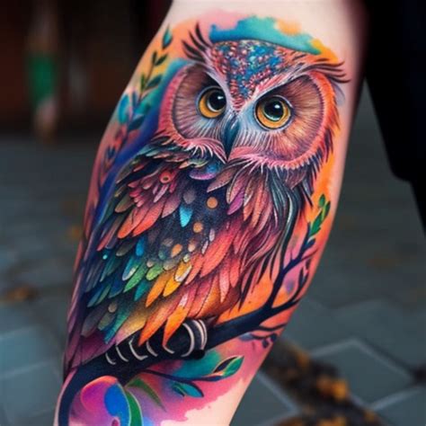 69 Colorful Owl Tattoo Ideas - TattooClue.com