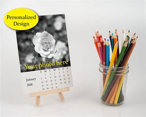 2023 Personalized Desk Calendar With Easel Customize Loose - Etsy