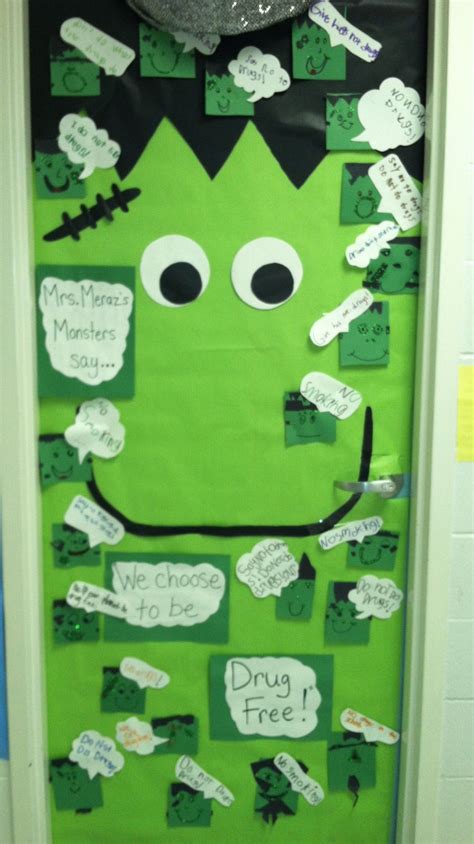 Red Ribbon Week... My actual door from school... My mini monsters ...