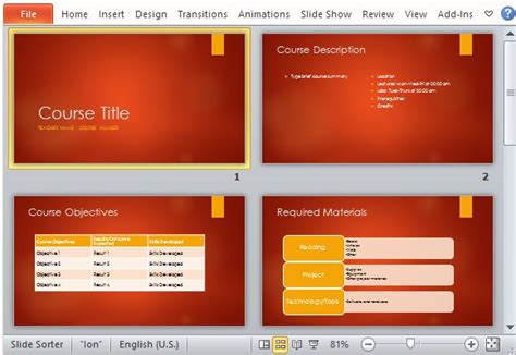 Academic Course Overview PowerPoint Template