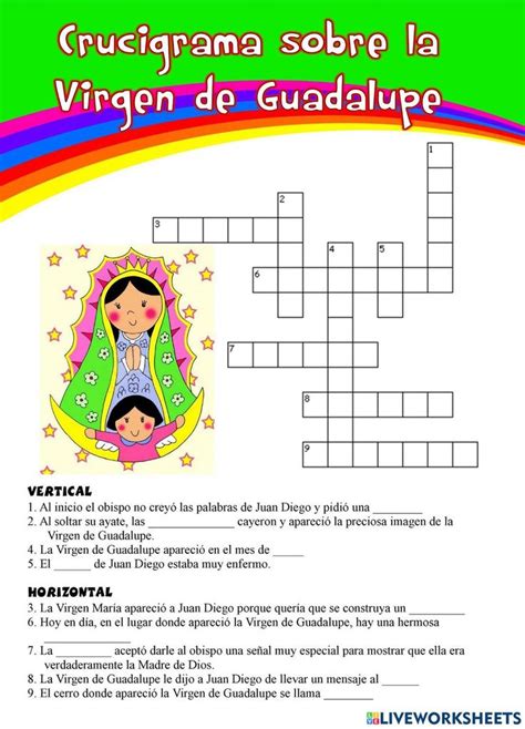 Virgen de Guadalupe worksheet | Virgen de guadalupe, Enseñanzas religiosas, Catequesis