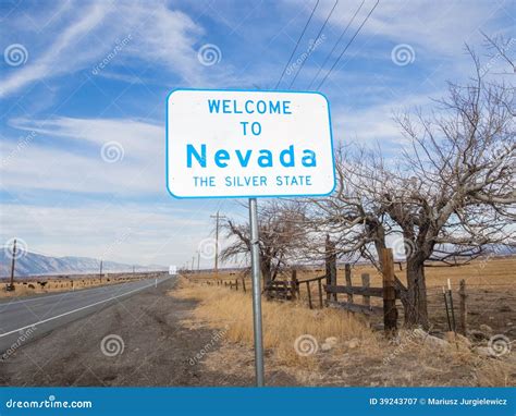 Welcome to Nevada stock image. Image of sierra, interstate - 39243707