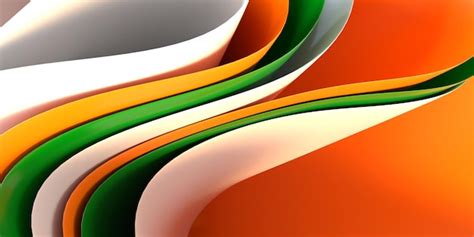 Premium Photo | 3D render abstract wallpaper wave green, white, orange ...