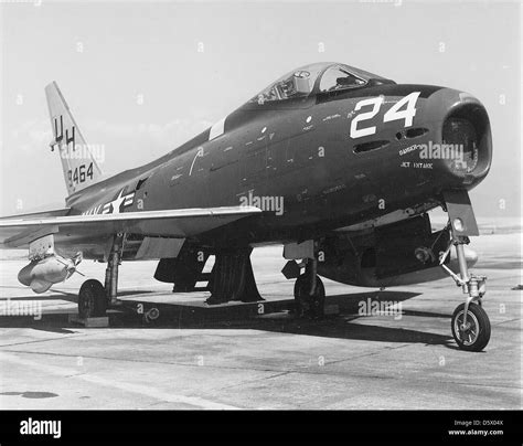 North American FJ-4B "Fury" from Utron Seven (VU-7) is at NAAS Brown Field, CA Stock Photo - Alamy