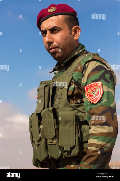 Kurdish Peshmerga On The Frontline, Duhok, Kurdistan, Iraq Stock Photo ...