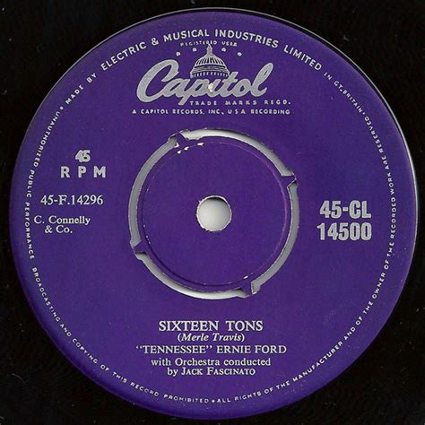 "Tennessee" Ernie Ford* - Sixteen Tons (1956, Vinyl) | Discogs