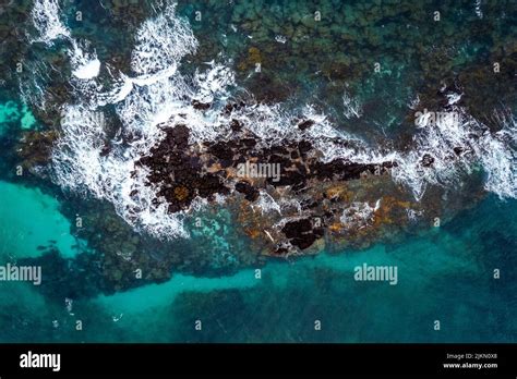 An aerial view of ocean and rocks Stock Photo - Alamy