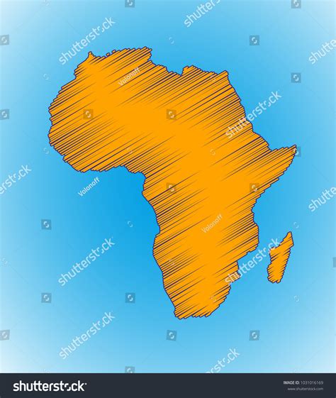 Sketch African Continent Flat Icon Image Stock Illustration 1031016169 ...