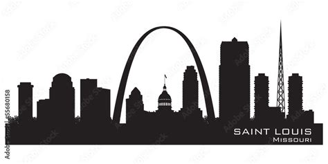 Saint Louis Missouri city skyline vector silhouette Stock Vector ...