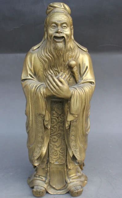 ymying 1012+++++13" Famous China Taoism Founder Philosopher Brass LaoZi Lao Tzu Statue Sculpture ...