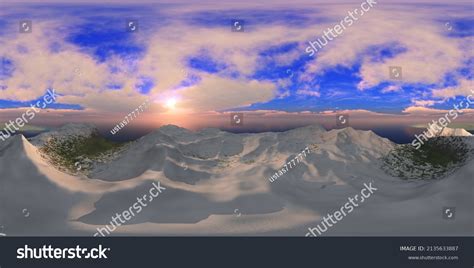 Mountain Landscape Sunrise Mountains Hdri Environment Stock ...