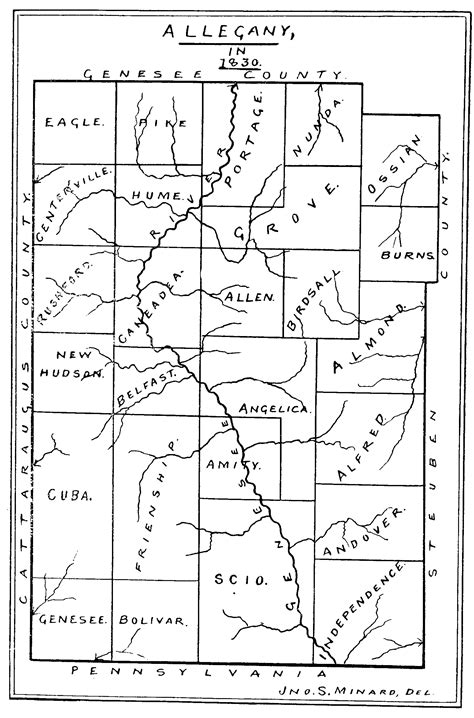 1830 Map of Allegany County, New York
