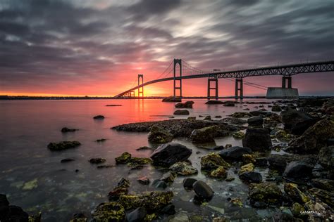 Claiborne Pell Newport Bridge | Fierce Sunrise | City & Landscape Photography | Boston MA ...