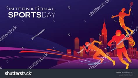 Sports Background Vector International Sports Day Stock Vector (Royalty Free) 2272021575 ...