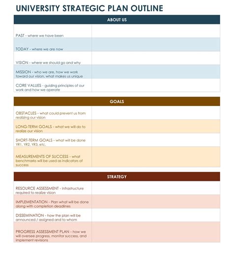 University Strategic Plan Word Template