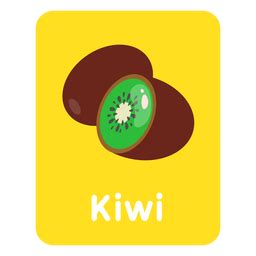 Kiwi Vocabulary Flashcard PNG & SVG Design For T-Shirts