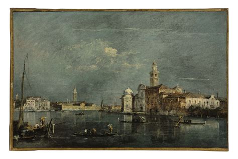 Francesco Guardi (Venice 1712-1793) , The Lagoon, Venice, with the islands of San Michele and ...