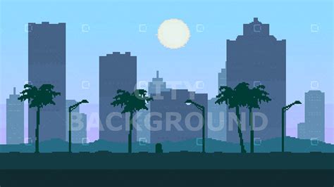 2D Pixel Art City Backgrounds Pack