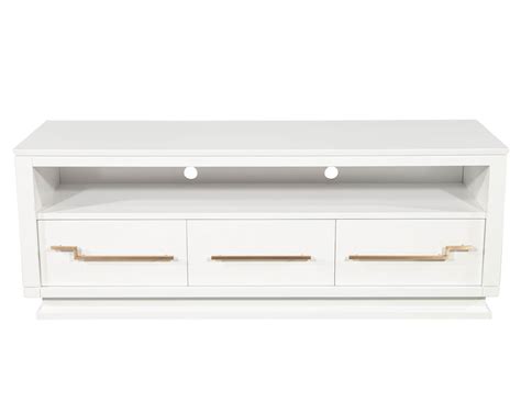 Modern White Media Console Cabinet - Carrocel Fine Furniture