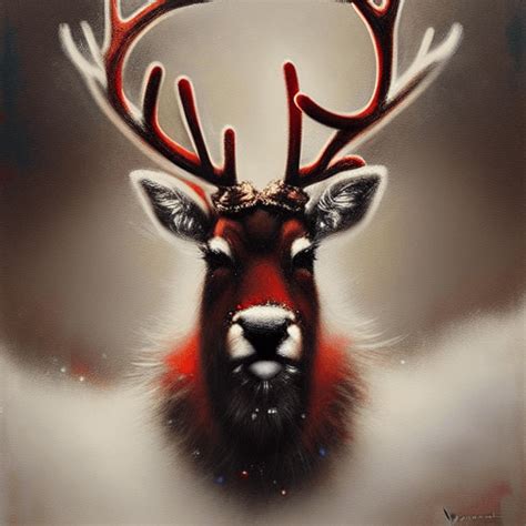 Santa's Reindeer Rudolph by Casey Baugh · Creative Fabrica