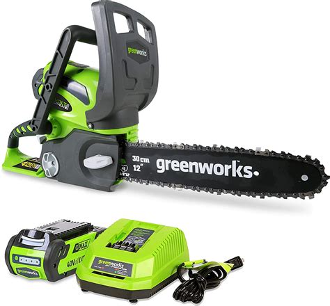 Greenworks 40V 12-Inch Cordless Chainsaw, 2.0Ah Battery and Charger ...