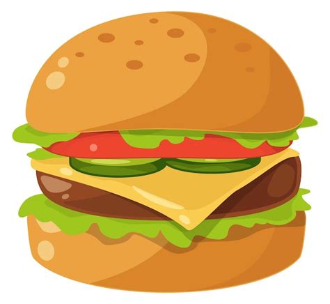 Premium Vector | Burger icon Cartoon hamburger Fast food symbol