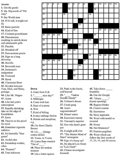 Printable Washington Post Crossword Daily Crossword - Printable JD