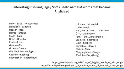 Interesting Irish language / Scots Gaelic names & words that became Anglicised - YouTube