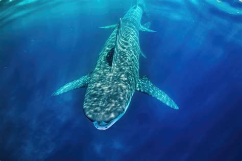 Premium AI Image | Aerial perspective of a whale shark filter feeding