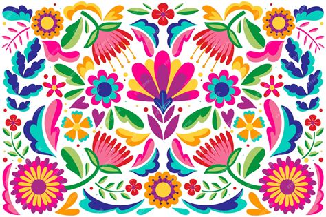 Premium Vector | Mexican flat design abstract floral background