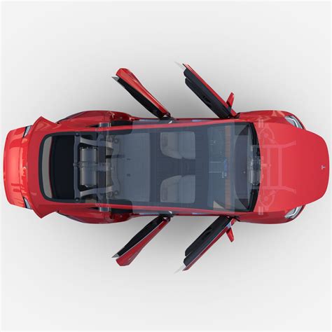 Tesla Model Y AWD Red with interior and chassis 3D Model $149 - .blend .fbx .obj - Free3D