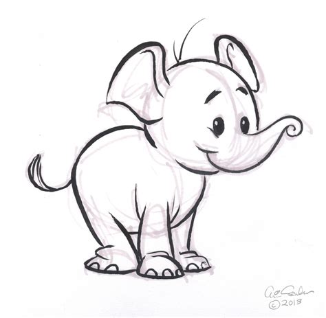 Cute Elephant Sketch at PaintingValley.com | Explore collection of Cute ...