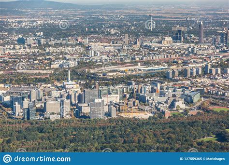 Frankfurt am Main Skyline - Aerial View Editorial Image - Image of ...