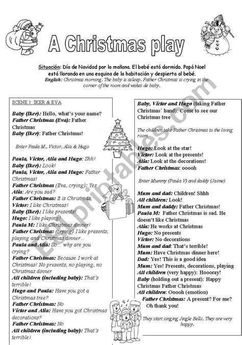 A Christmas Play (kids 3-6) - ESL worksheet by merywell