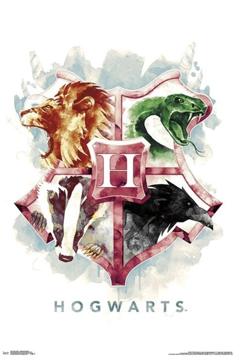 Harry Potter Hogwarts Houses Illustrated Cool Wall Decor Art Print ...