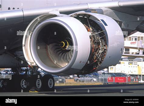 Rolls Royce Trent 900 jet engine on an Airbus A380 Stock Photo, Royalty Free Image: 9809368 - Alamy