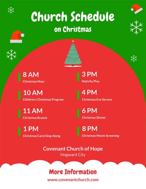 Church Schedule On Christmas Template - Venngage