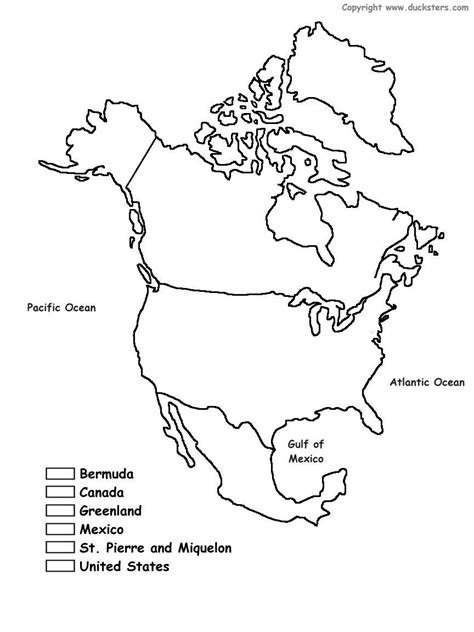 North America Coloring Map of countries | North america map, Geography ...