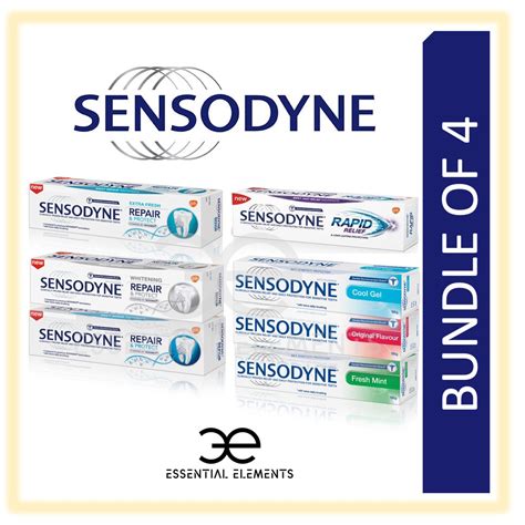 SENSODYNE [BUNDLE OF 4] TOOTHPASTE REPAIR AND PROTECT/Whitening/Multi Action/Cool Gel Tooth ...