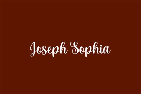 Joseph Sophia | Fonts Shmonts