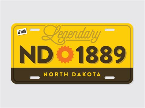 North Dakota License Plate by Yahya Rushdi on Dribbble