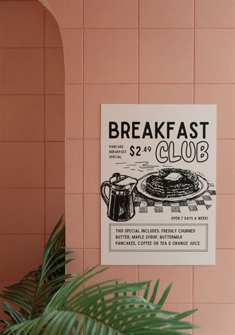 Pancake Wall Print, Breakfast Club Wall Art, Kitchen Digital Download Prints, Large Printable ...