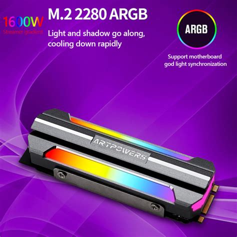 Aluminum RGB M.2 SSD Hard Disk Heatsink Radiator Cooling Silicon ...