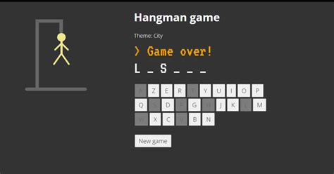 Hangman Game Using HTML ,CSS and JavaScript